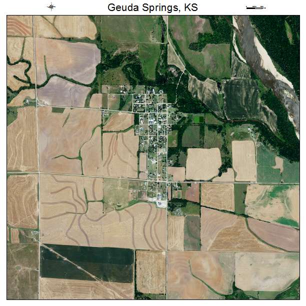 Geuda Springs, KS air photo map