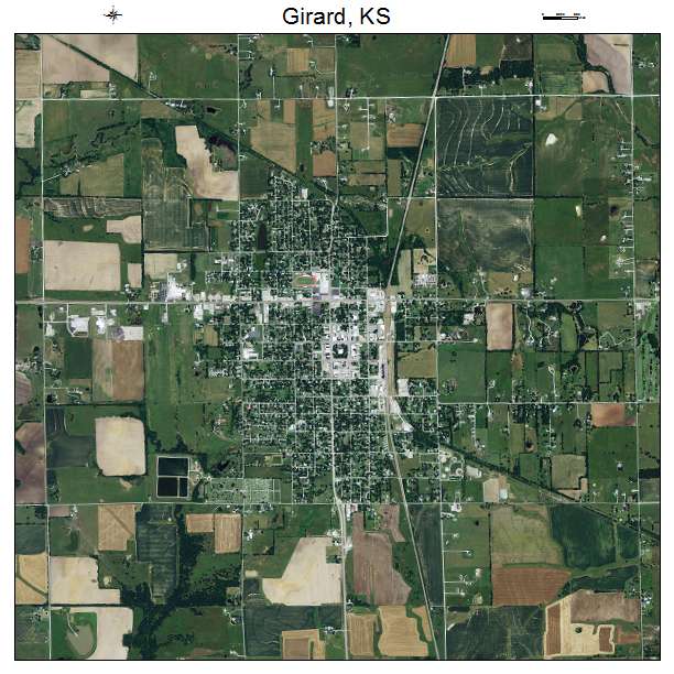 Girard, KS air photo map