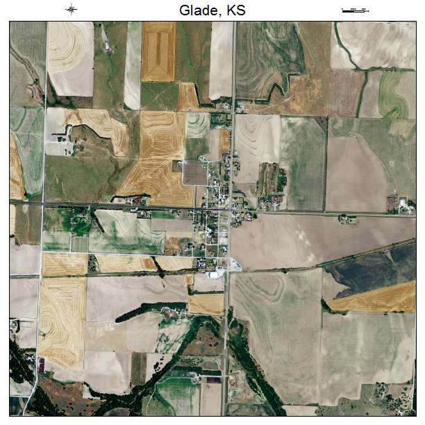 Glade, KS air photo map