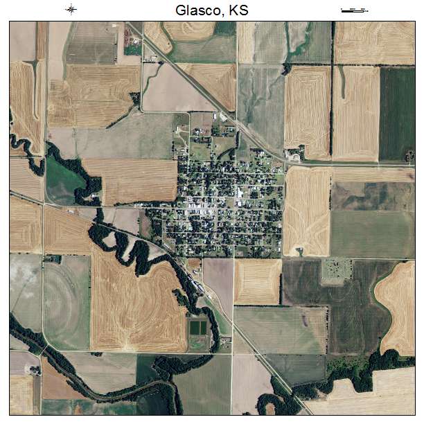 Glasco, KS air photo map