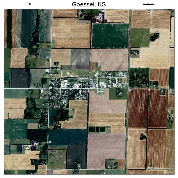 Goessel, KS air photo map