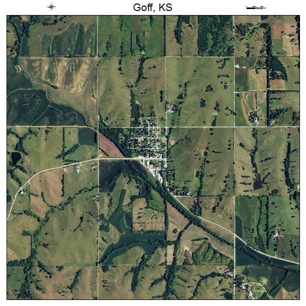 Goff, KS air photo map
