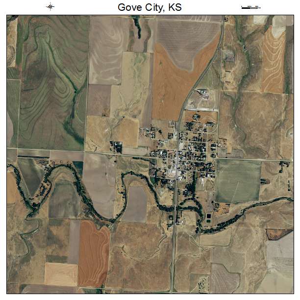 Gove City, KS air photo map