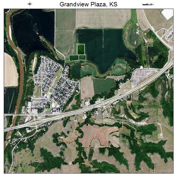 Grandview Plaza, KS air photo map
