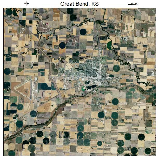 Great Bend, KS air photo map