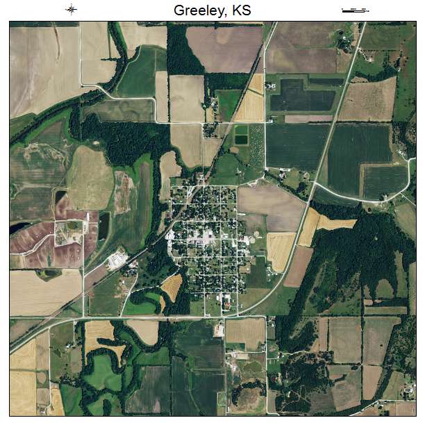 Greeley, KS air photo map