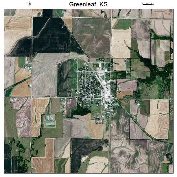 Greenleaf, KS air photo map