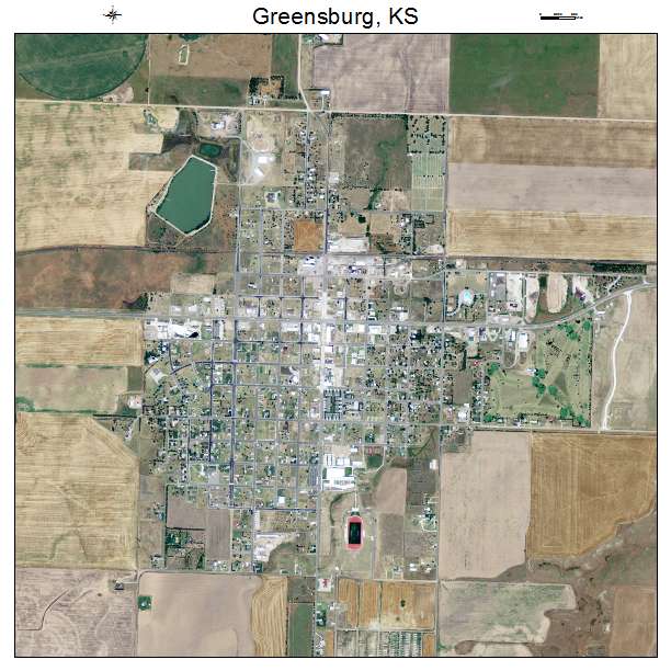 Greensburg, KS air photo map