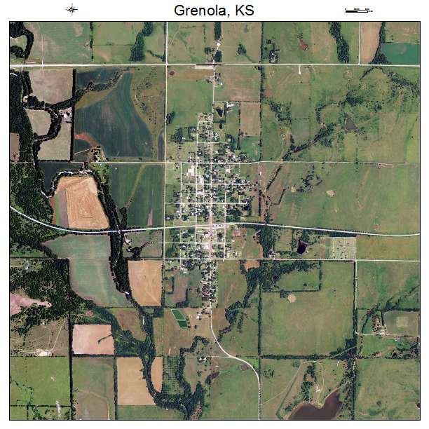 Grenola, KS air photo map