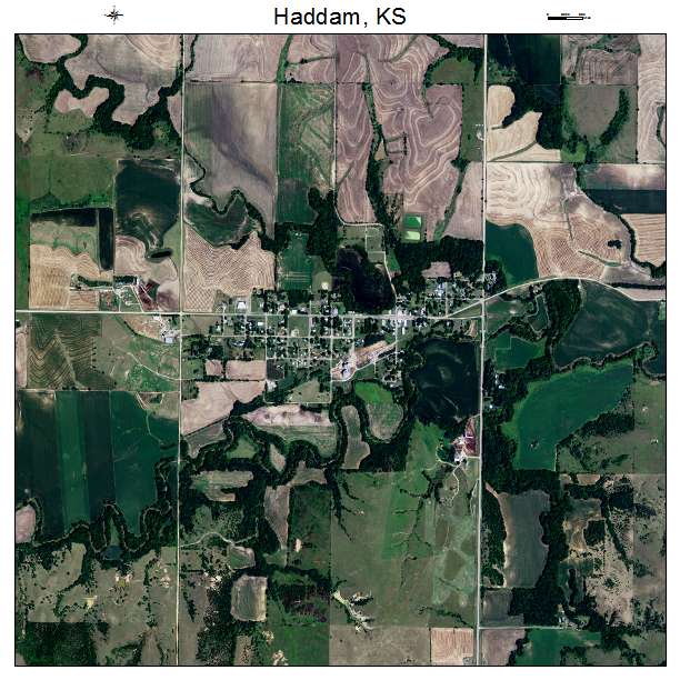 Haddam, KS air photo map