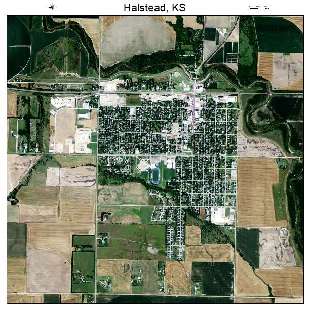 Halstead, KS air photo map