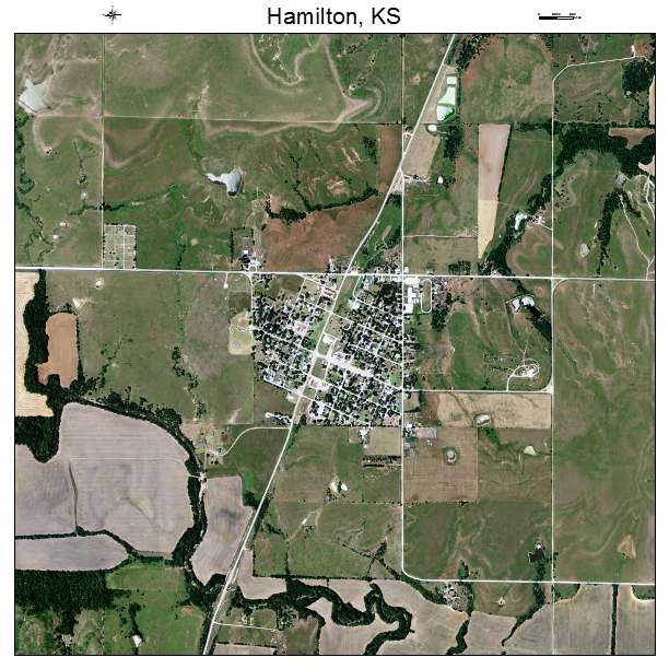 Hamilton, KS air photo map
