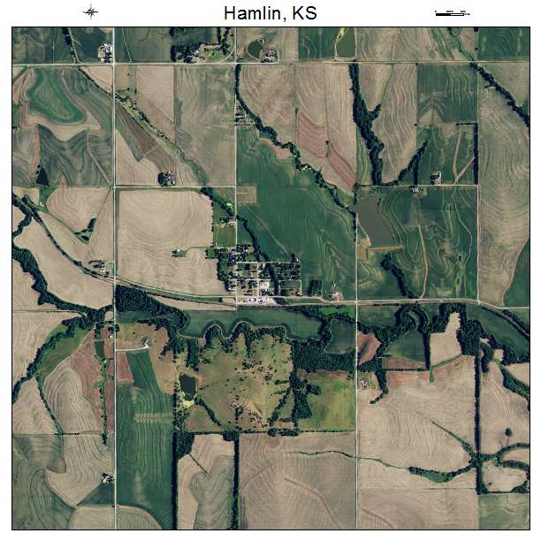 Hamlin, KS air photo map