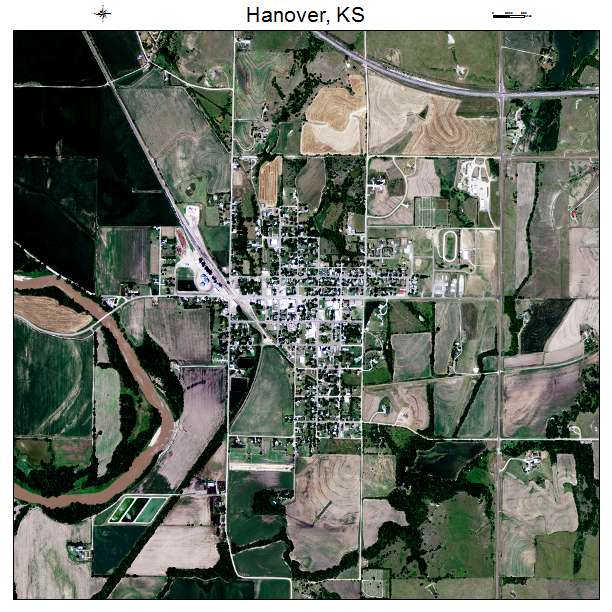 Hanover, KS air photo map
