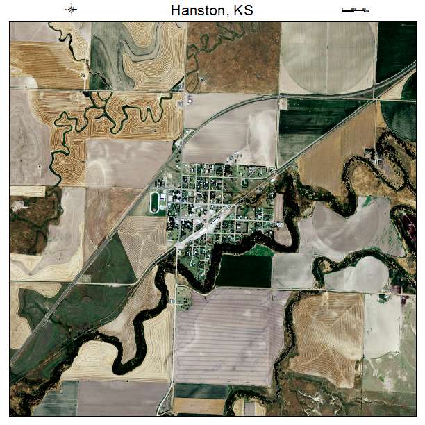 Hanston, KS air photo map