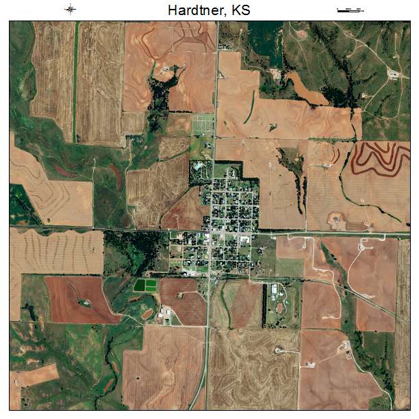 Hardtner, KS air photo map