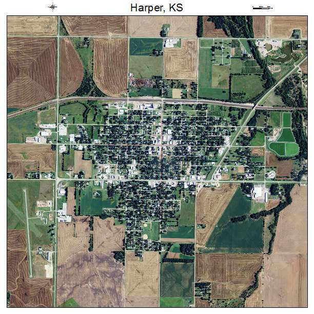 Harper, KS air photo map