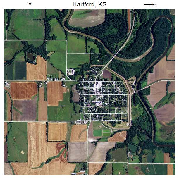 Hartford, KS air photo map