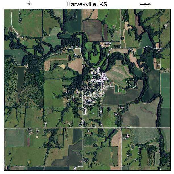 Harveyville, KS air photo map