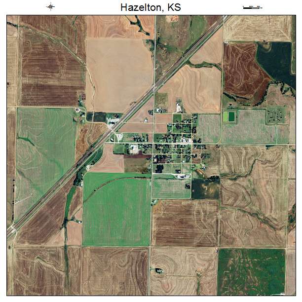 Hazelton, KS air photo map