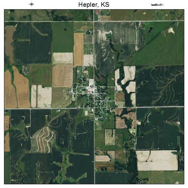 Hepler, KS air photo map