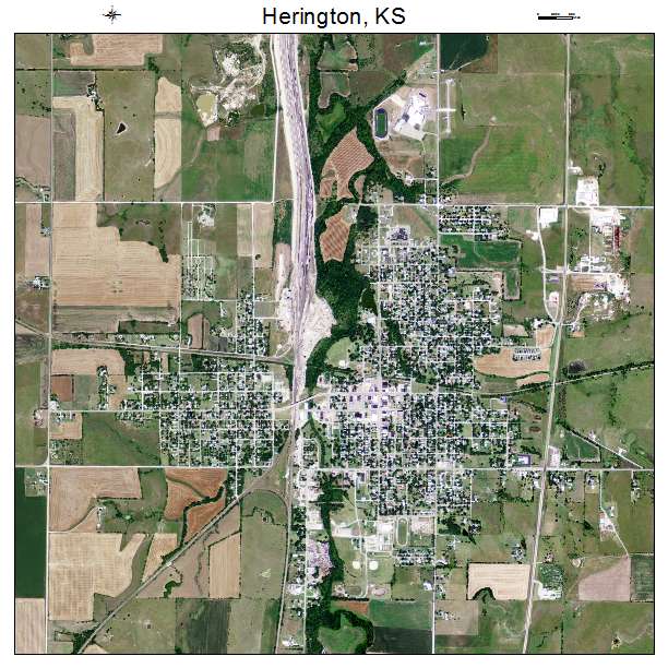 Herington, KS air photo map