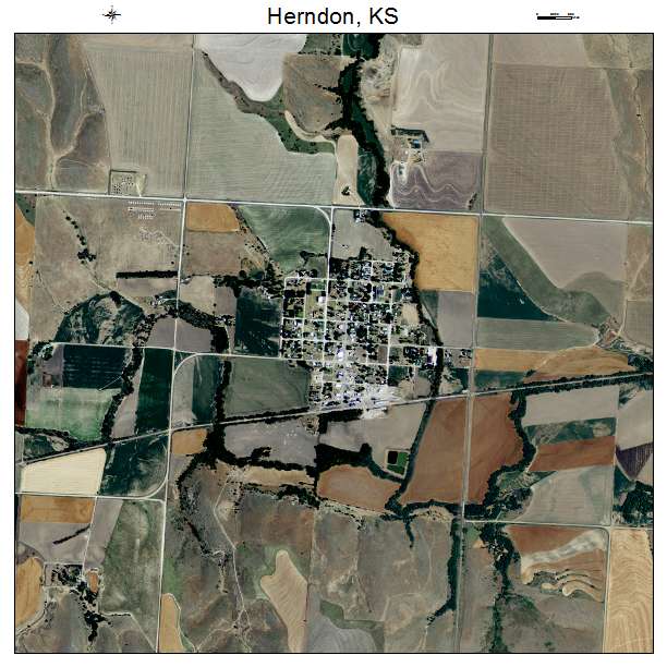 Herndon, KS air photo map