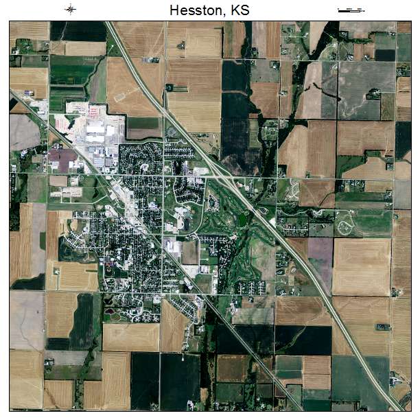 Hesston, KS air photo map