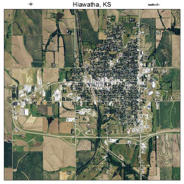 Hiawatha, KS air photo map