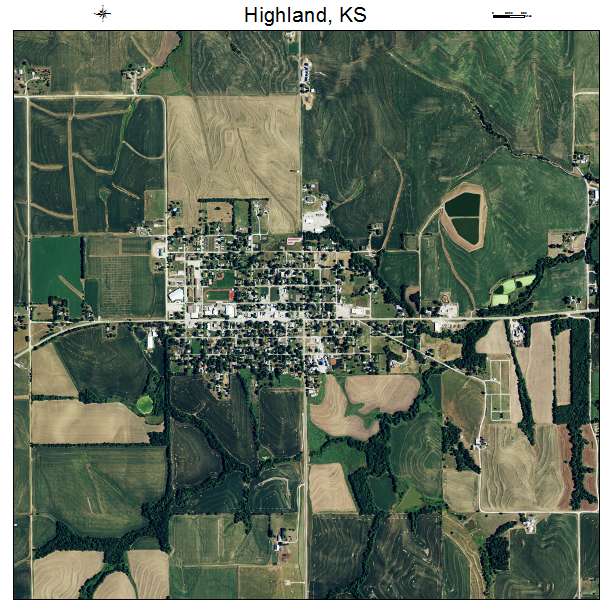 Highland, KS air photo map