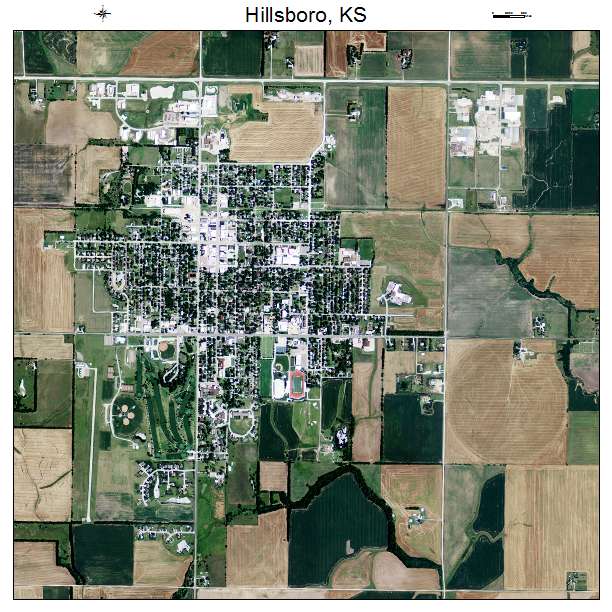 Hillsboro, KS air photo map