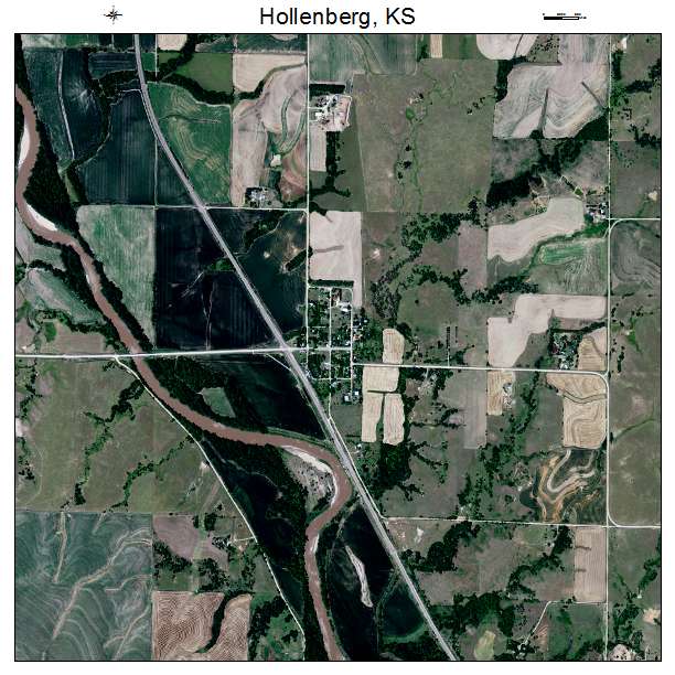 Hollenberg, KS air photo map
