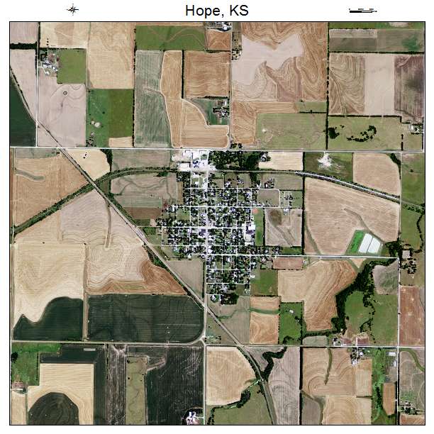 Hope, KS air photo map