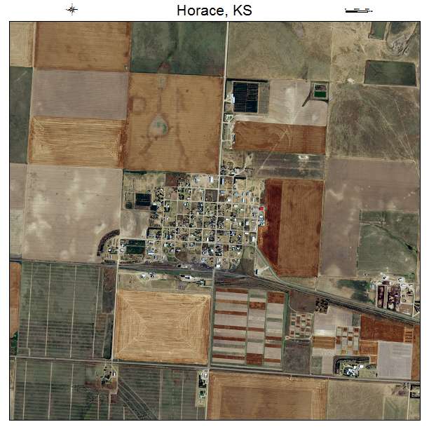 Horace, KS air photo map