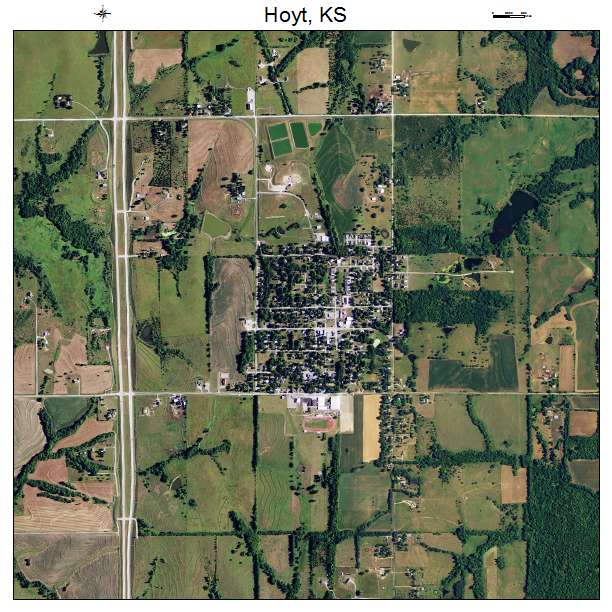 Hoyt, KS air photo map