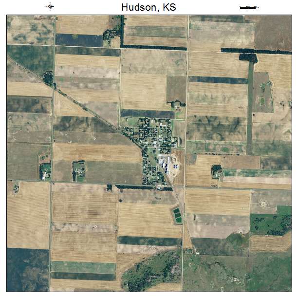 Hudson, KS air photo map