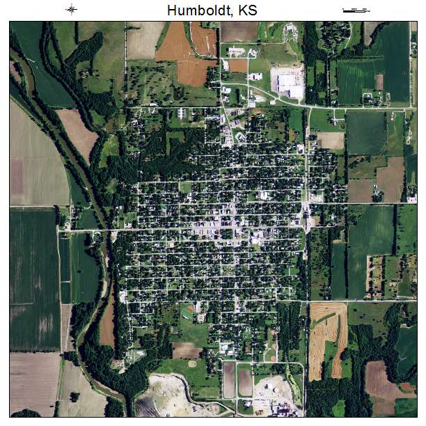 Humboldt, KS air photo map