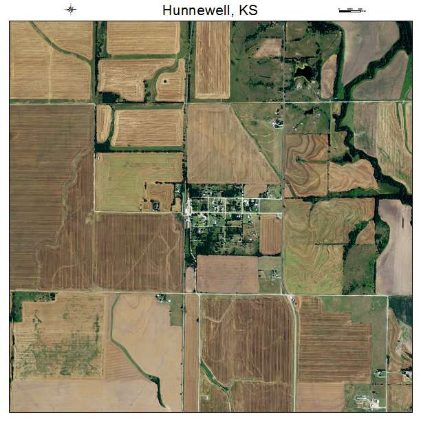 Hunnewell, KS air photo map