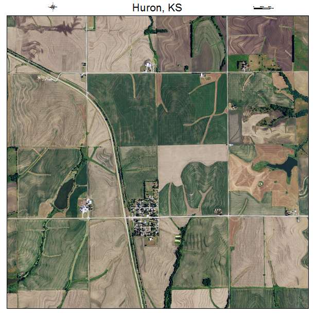 Huron, KS air photo map