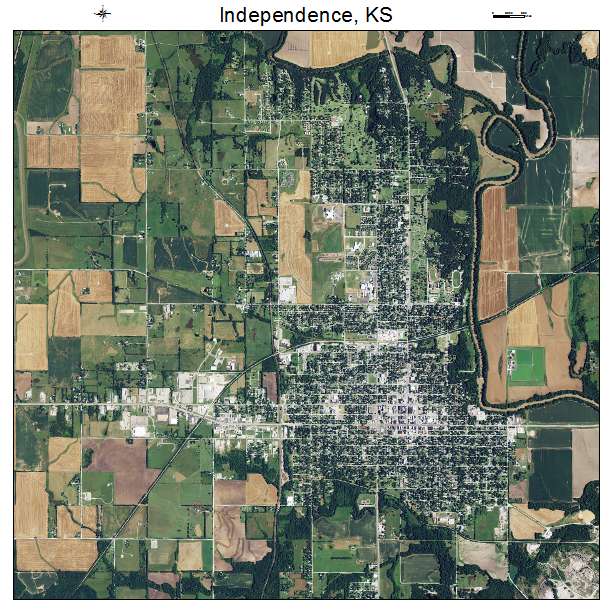 Independence, KS air photo map