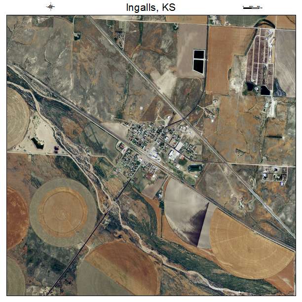 Ingalls, KS air photo map