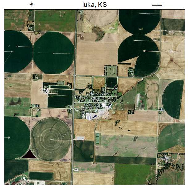 Iuka, KS air photo map