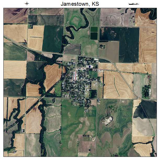 Jamestown, KS air photo map
