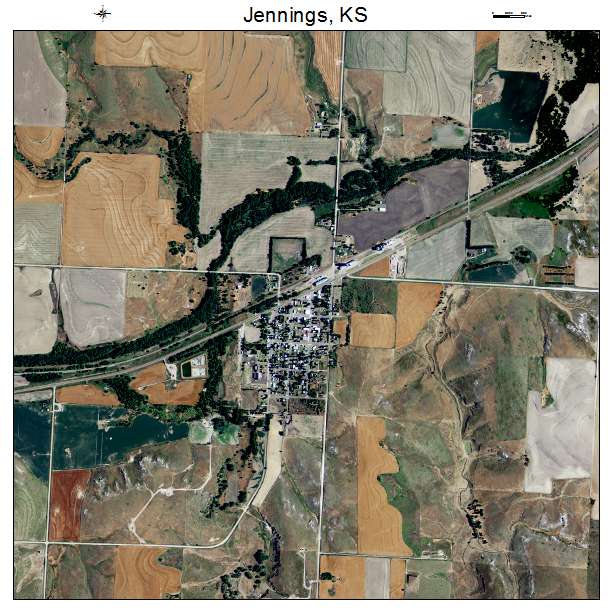 Jennings, KS air photo map