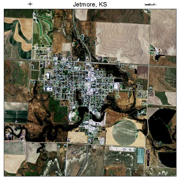 Jetmore, KS air photo map