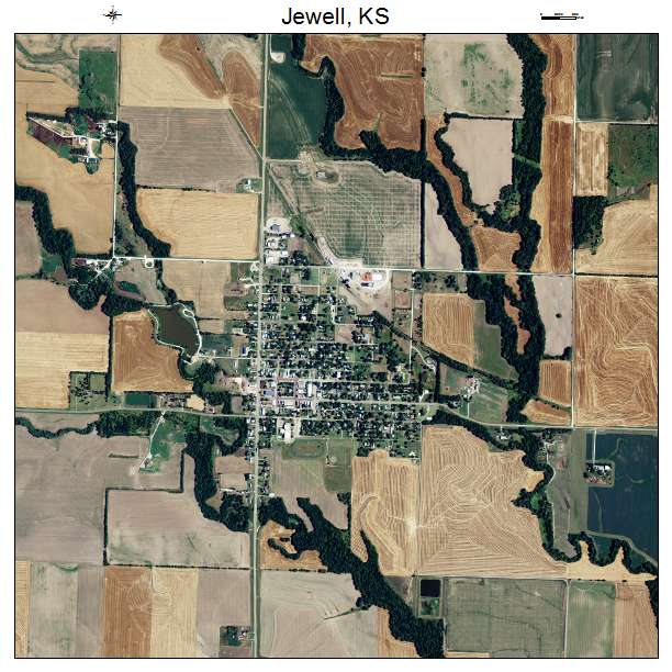 Jewell, KS air photo map