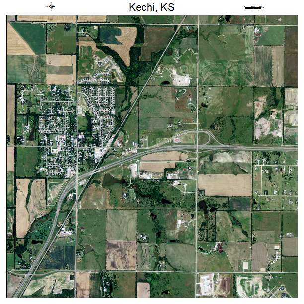 Kechi, KS air photo map