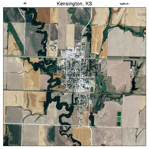 Kensington, KS air photo map