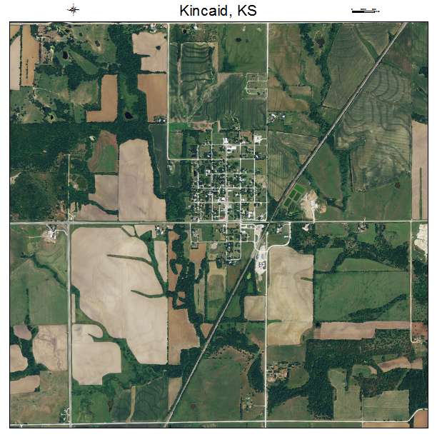 Kincaid, KS air photo map