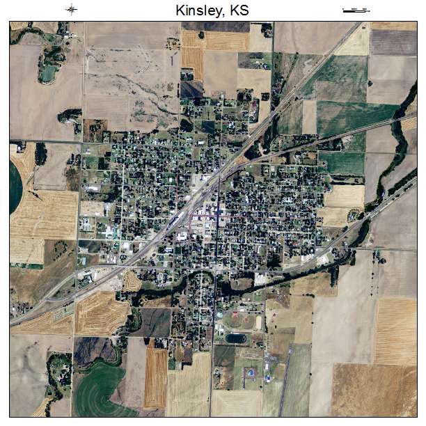 Kinsley, KS air photo map